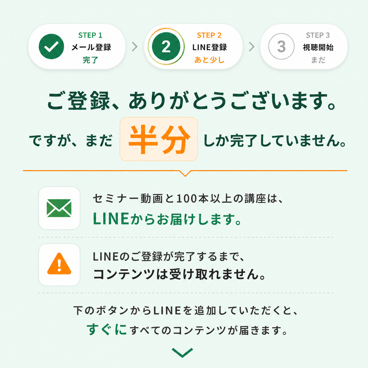 お申込みありがとうございます！無料プレゼントのお申込みが完了しました。LINEの友だち追加がまだの方は下のボタンから追加して下さい。